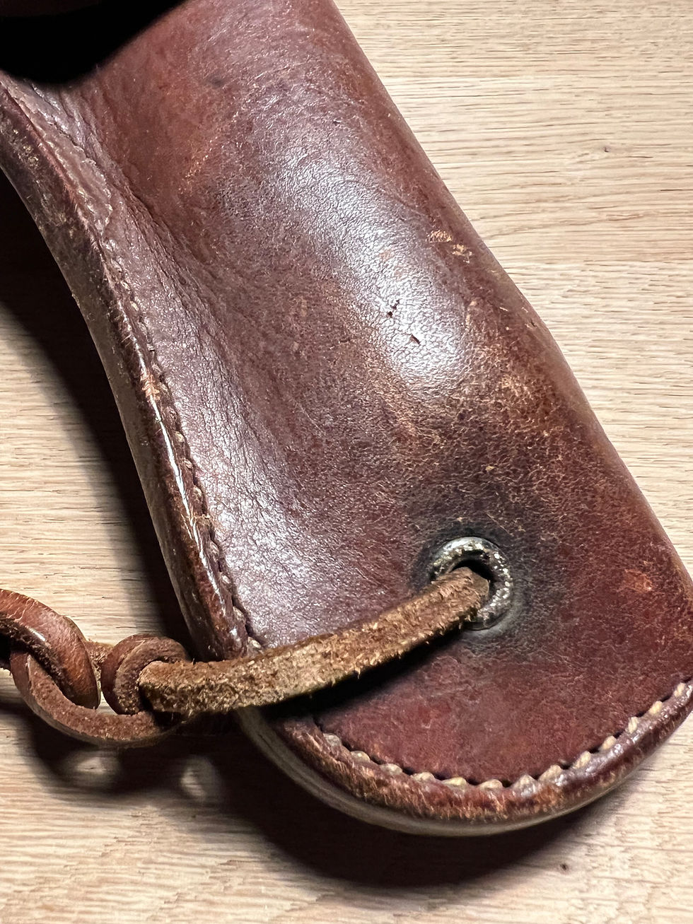 Thumbnail: Original WWII U.S. BOYT .45 Holster – Dated 1942 / 1943 Marked – Field Modified 