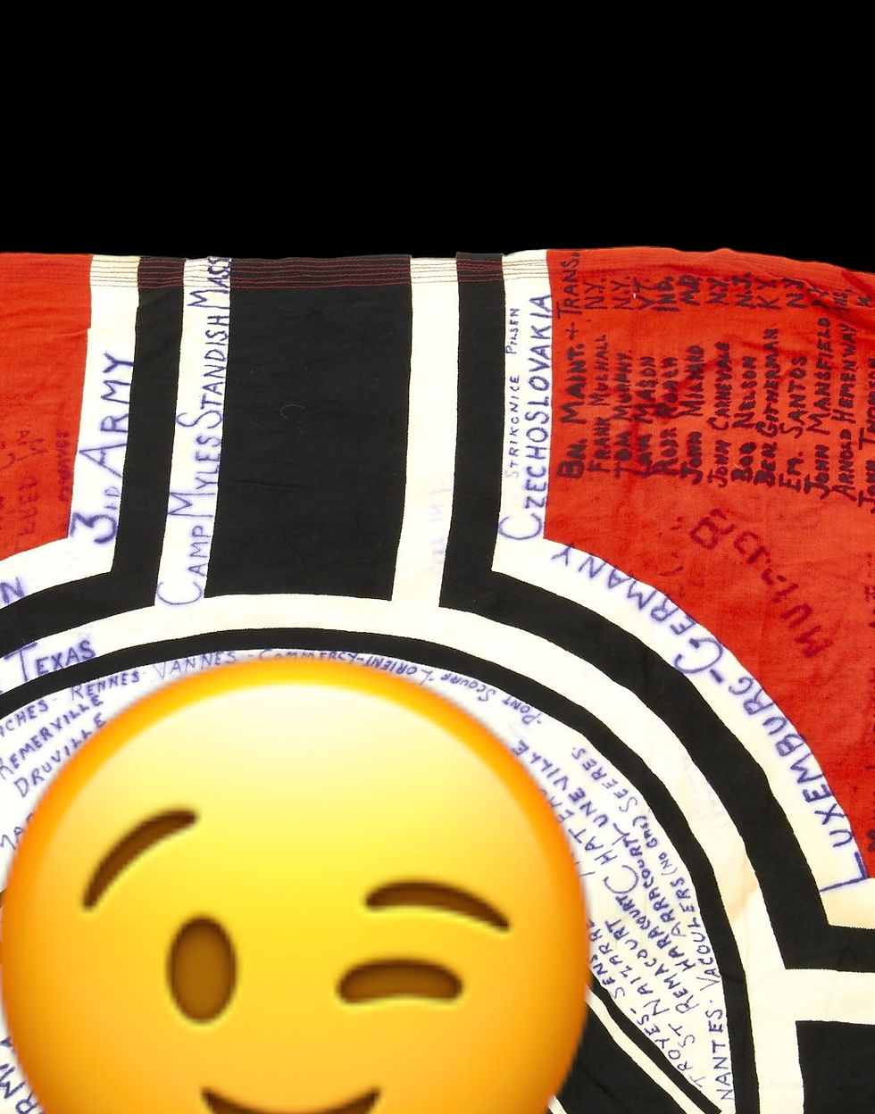 Thumbnail: Original German WWII Captured Battle Flag Signed by 4th Armored Division 
