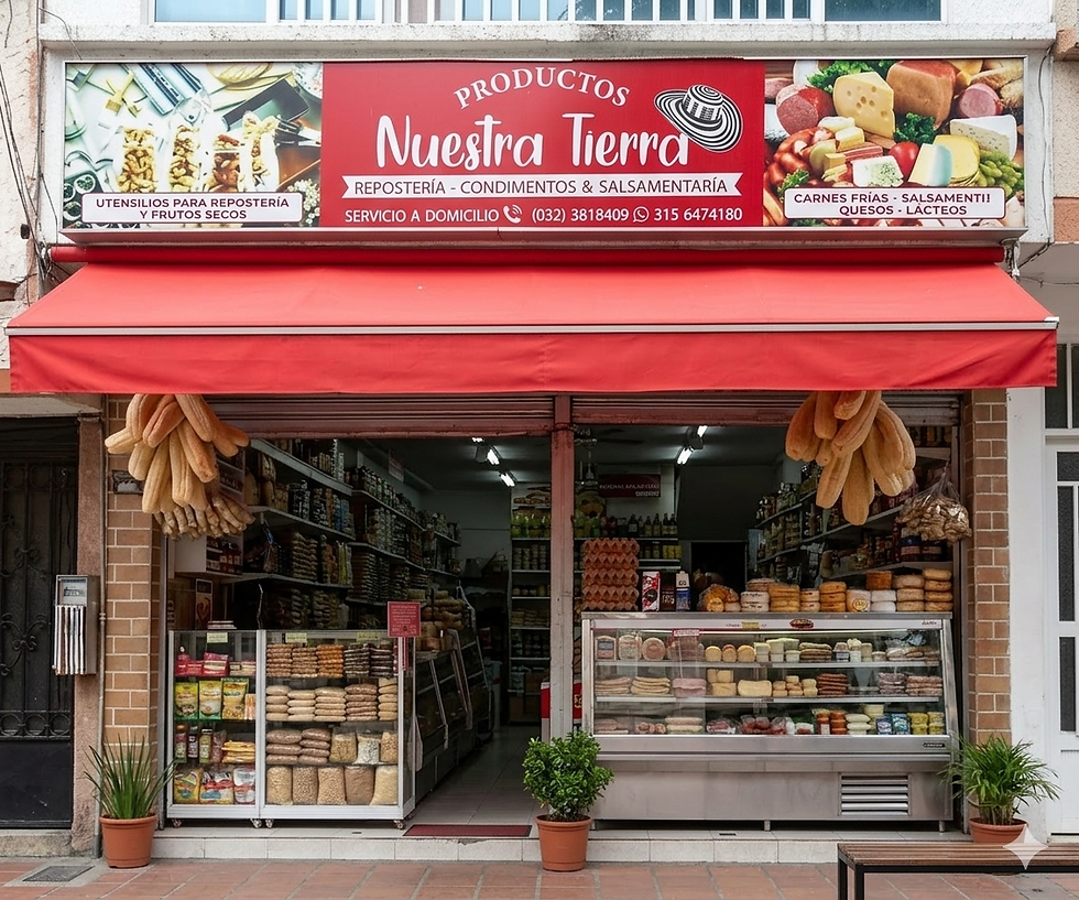 portada del negocio físico de nuestra tierra