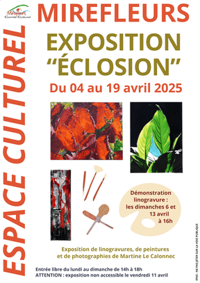 Exposition "Eclosion", à Mirefleurs, du 4 au 19 avril 2025