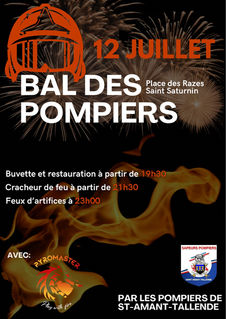 Bal des pompiers, à Saint-Saturnin, samedi 12 juillet 2025