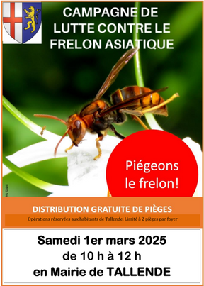 Distribution gratuite de pièges à frelons en avril 2025