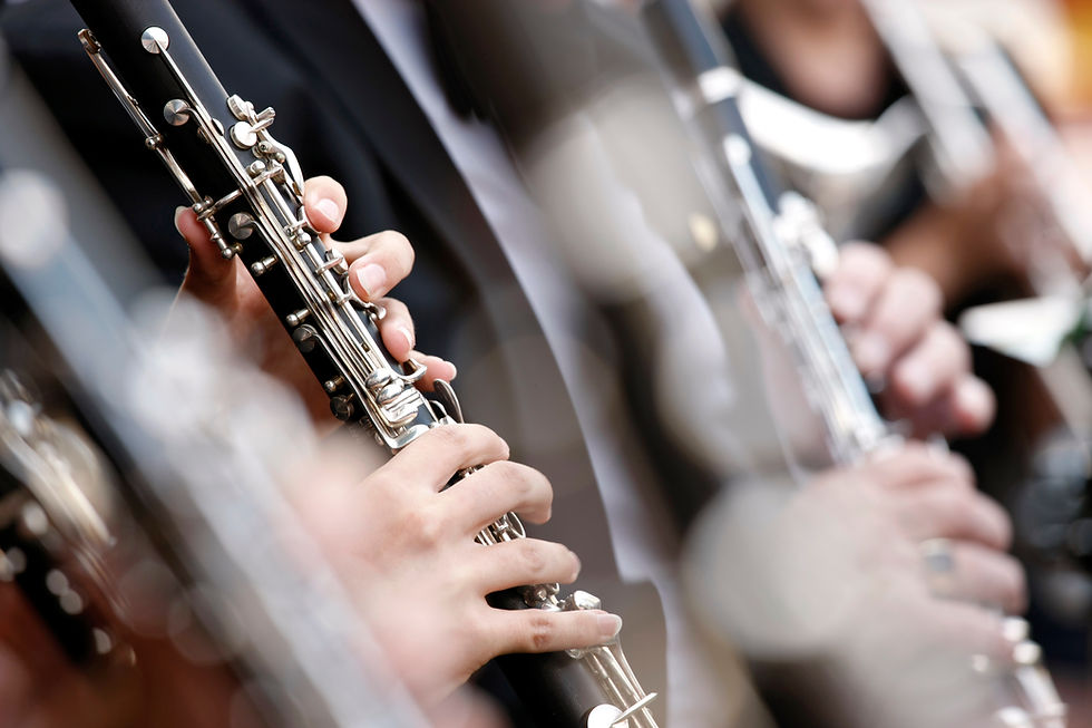 Orchestre jouant des clarinettes