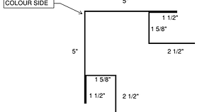 Engineering drawing showing the profile of an outside corner trim for steel building wall panels.