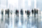 Blurred people mingling