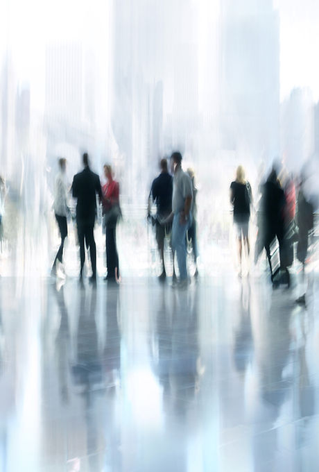 Blurred people mingling