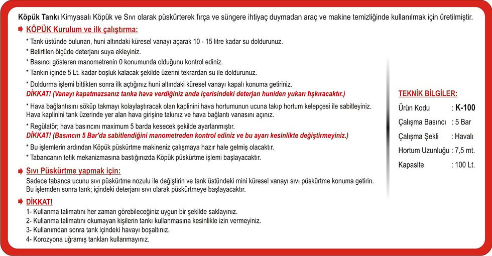 Küçük resim: 100 Litre köpük püskürtme tankı