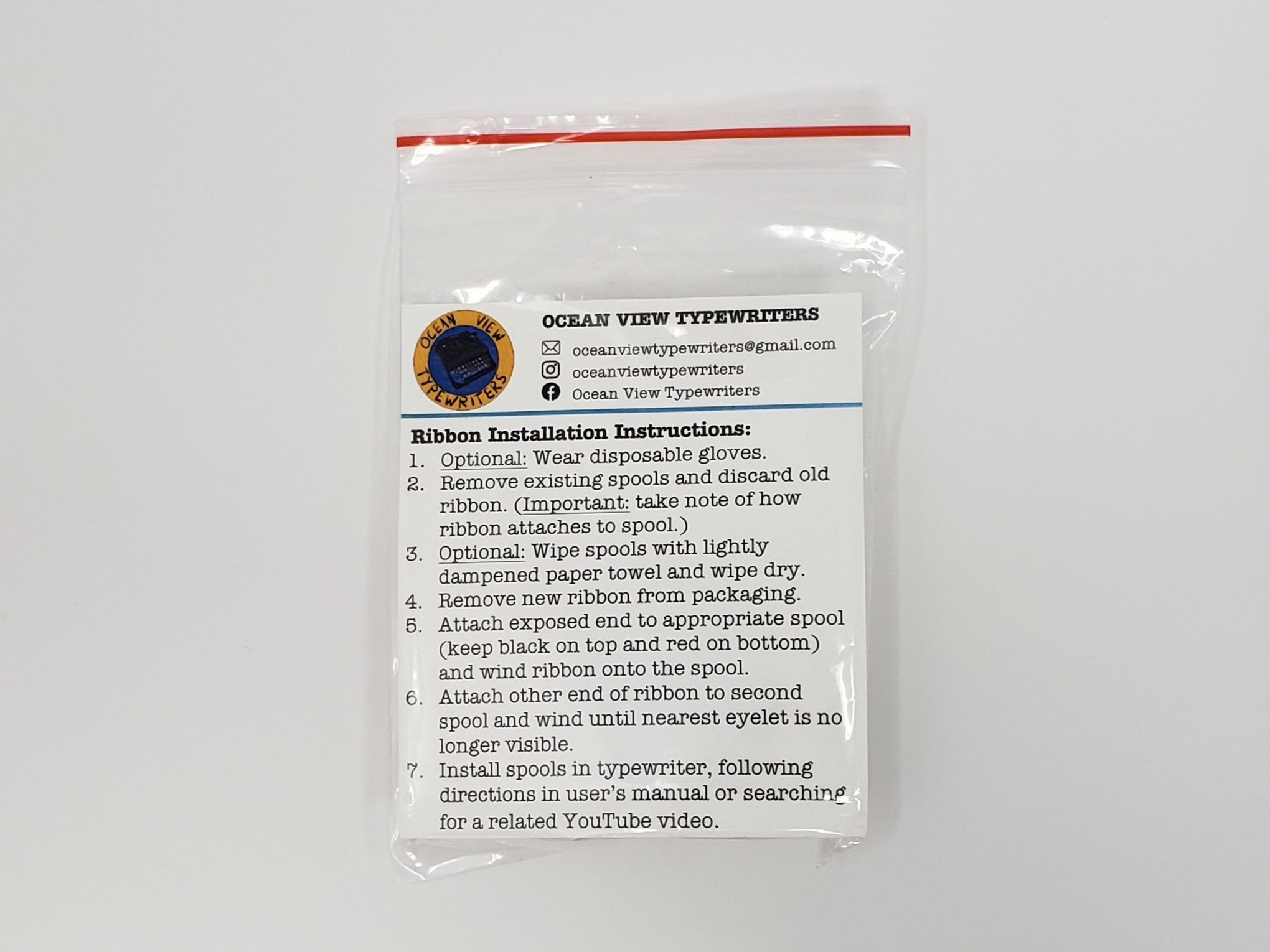 black ribbon package front