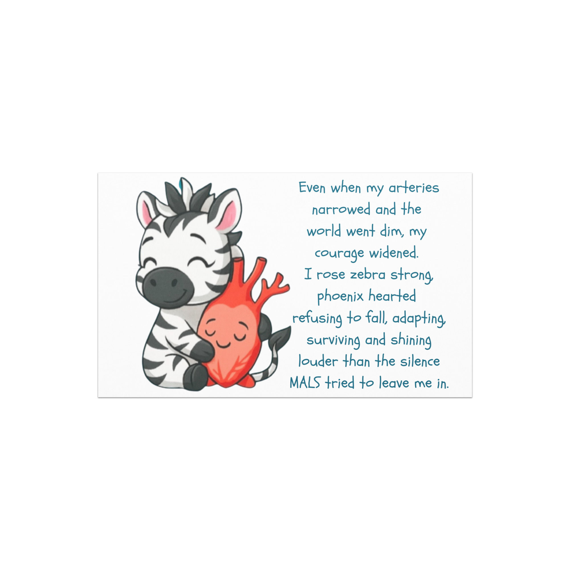 Zebra Hugging Heart (Car Magnet)