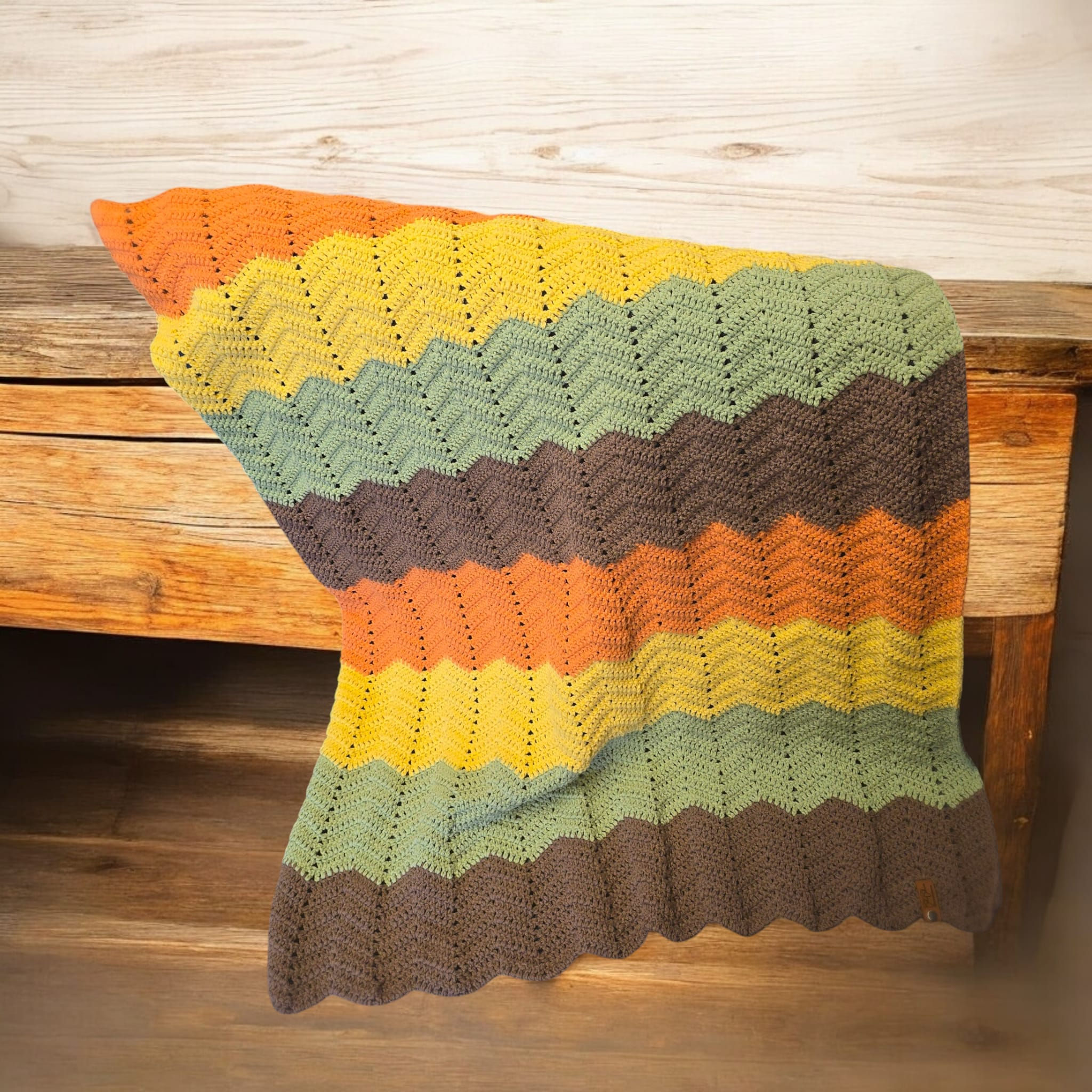 Renkli zikzak bohem bebek battaniyesi