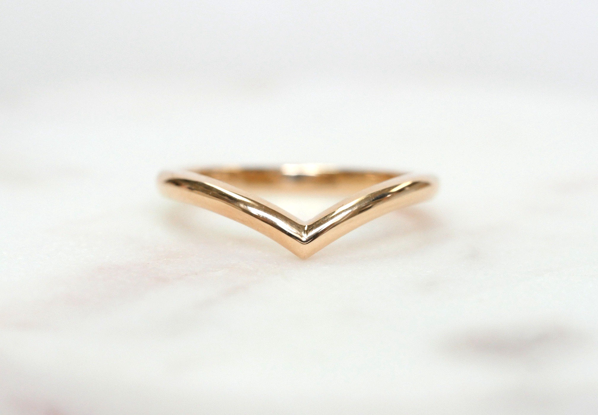Wishbone V Ring Rose Gold