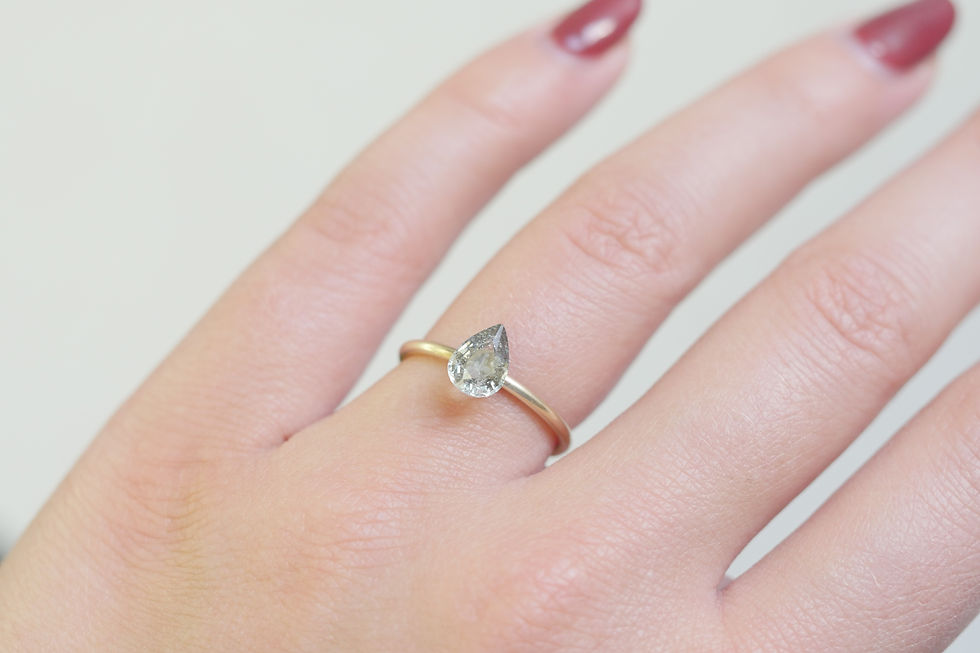 Thumbnail: 1.19ct Grey Green Pear shape Sapphire