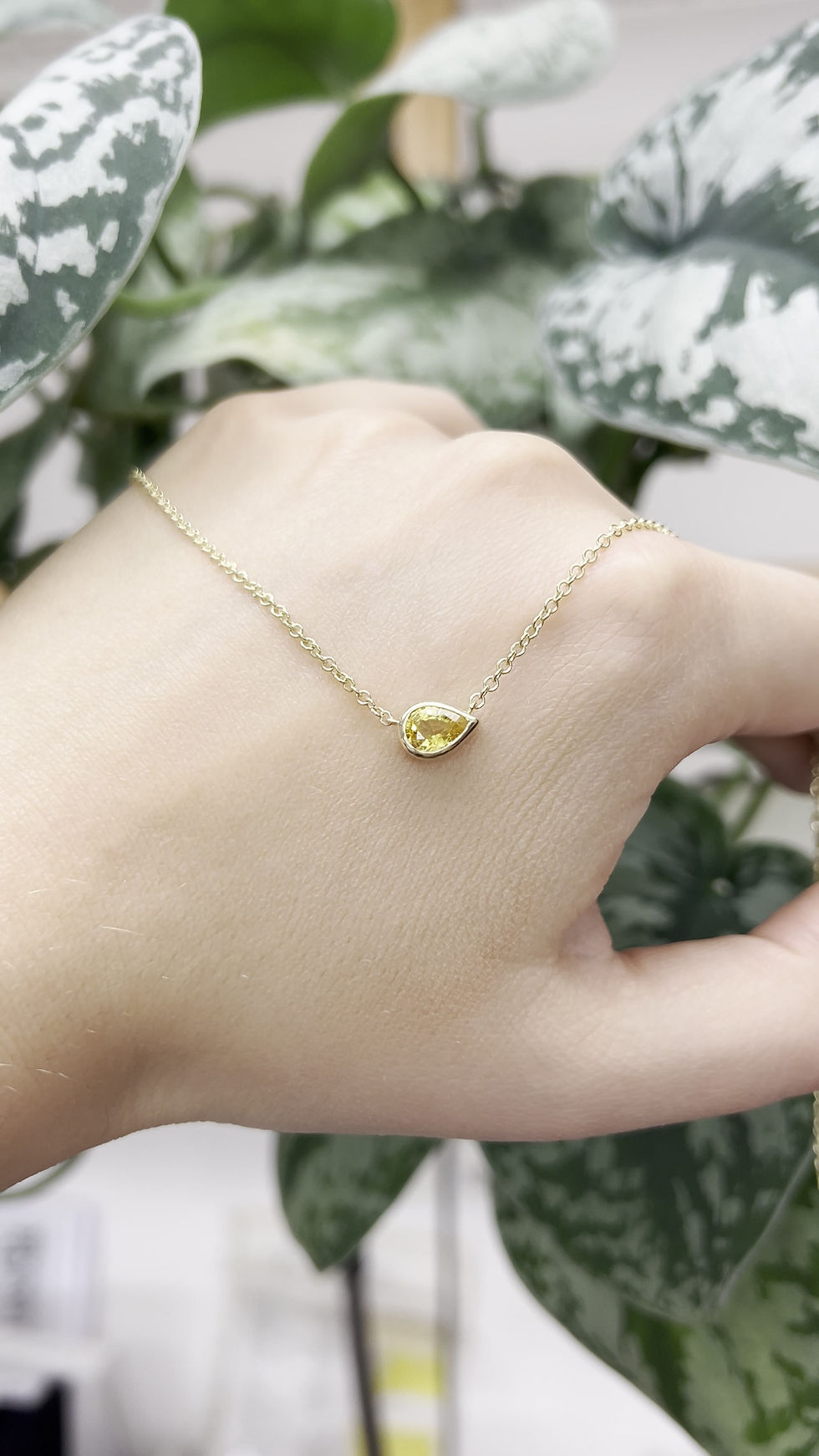 Thumbnail: Pink Sapphire Pear Necklace