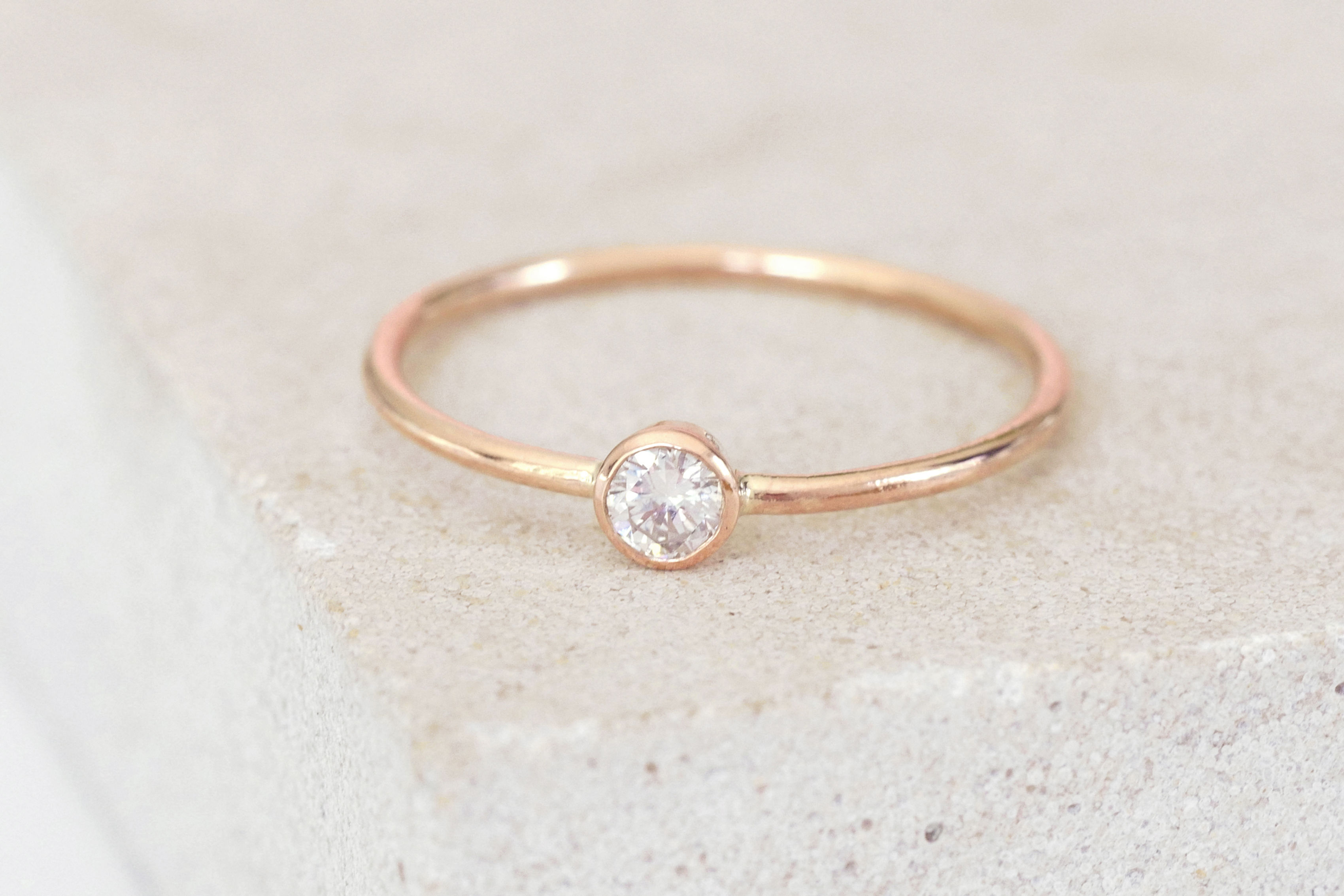 0.18ct Dainty Diamond Engagement Ring Rose Gold