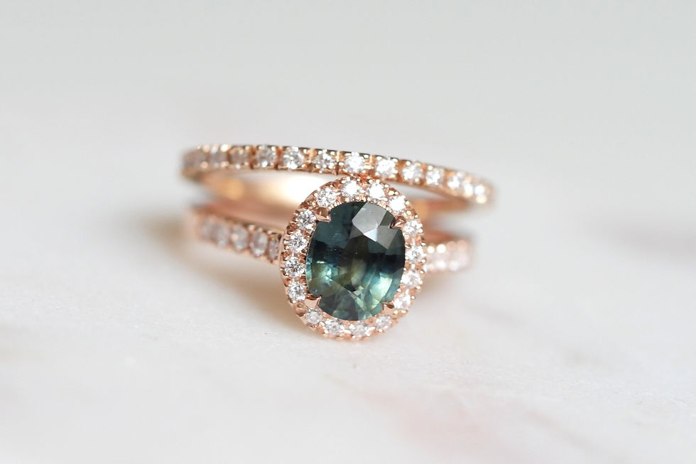 Thumbnail: Teal Spinel and Diamond Halo Ring