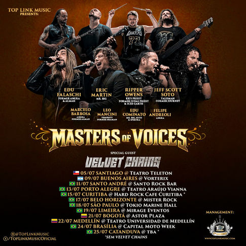 Eric Martin, Edu Falaschi, Tim “Ripper” Owens e Jeff Scott Soto anunciam setlist do Masters of Voices para turnê na América do Sul e Brasil