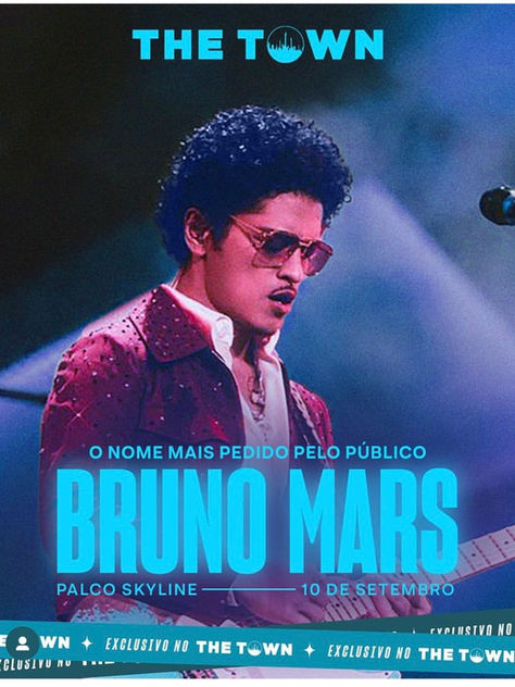 The Town anuncia Bruno Mars como atração principal do dia 10 de setembro