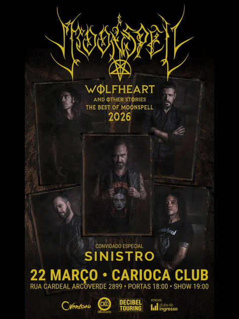 Moonspell volta a São Paulo em março de 2026 para celebrar 30 anos de Wolfheart