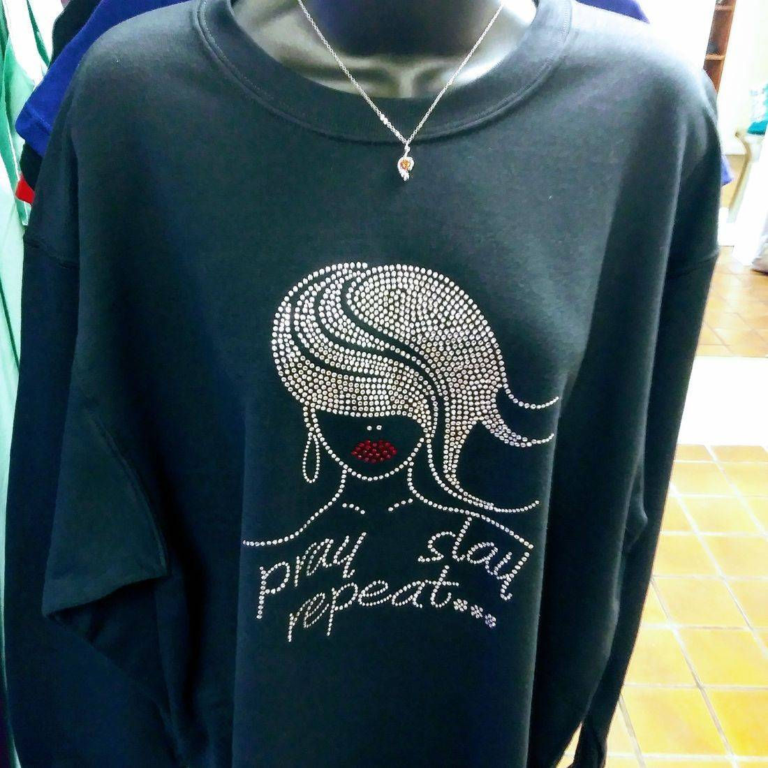 I Pray Slay • Custom Bling tshirt