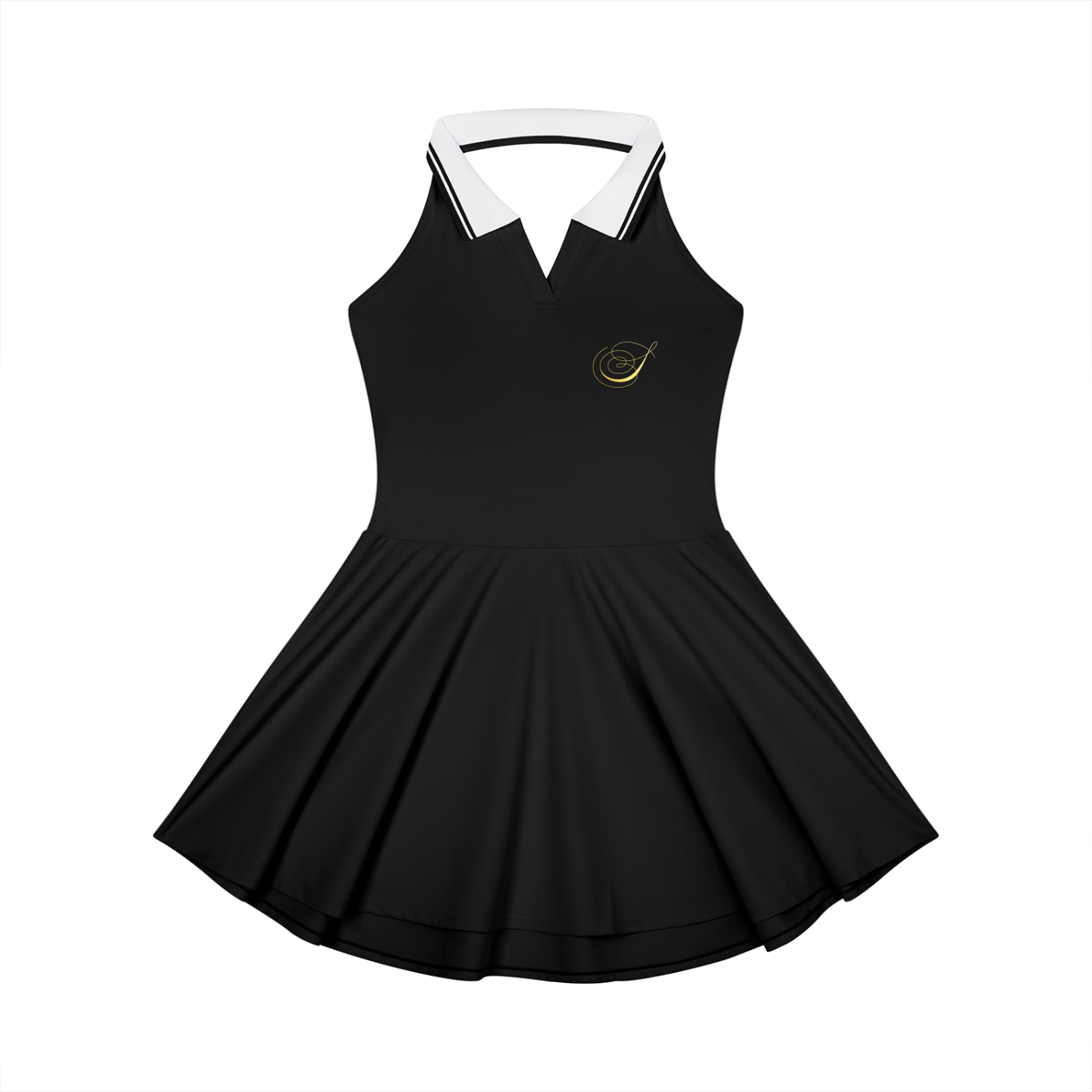 S&D Collared Halter A-Line Tennis Dress