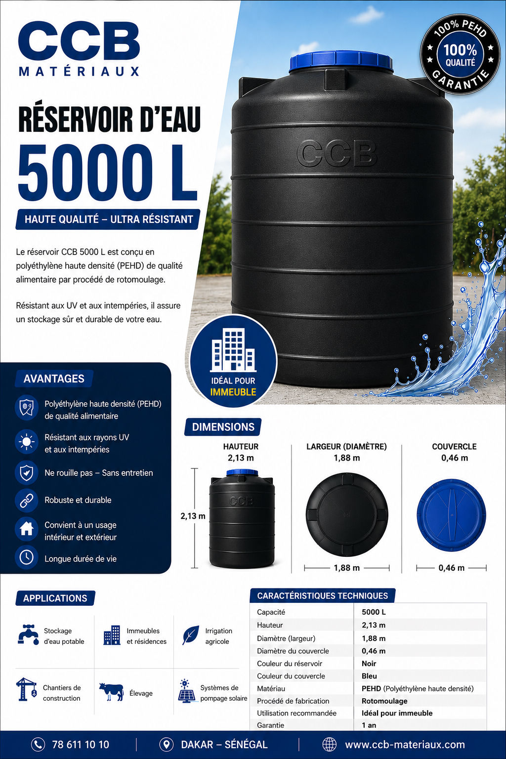 Réservoir d’eau 5000L