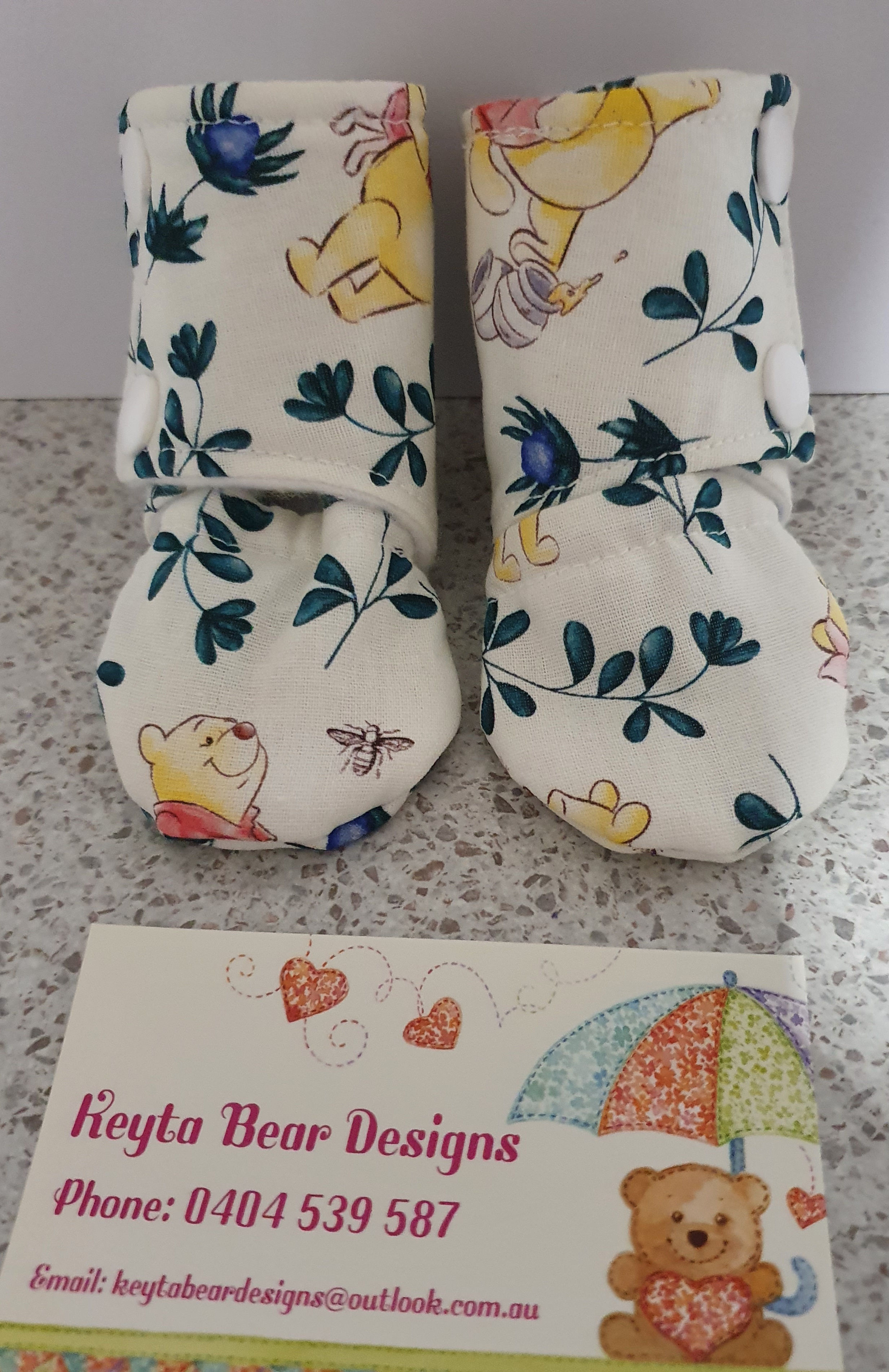 Stay-on Booties Size 0-3 Months Winnie The Pooh