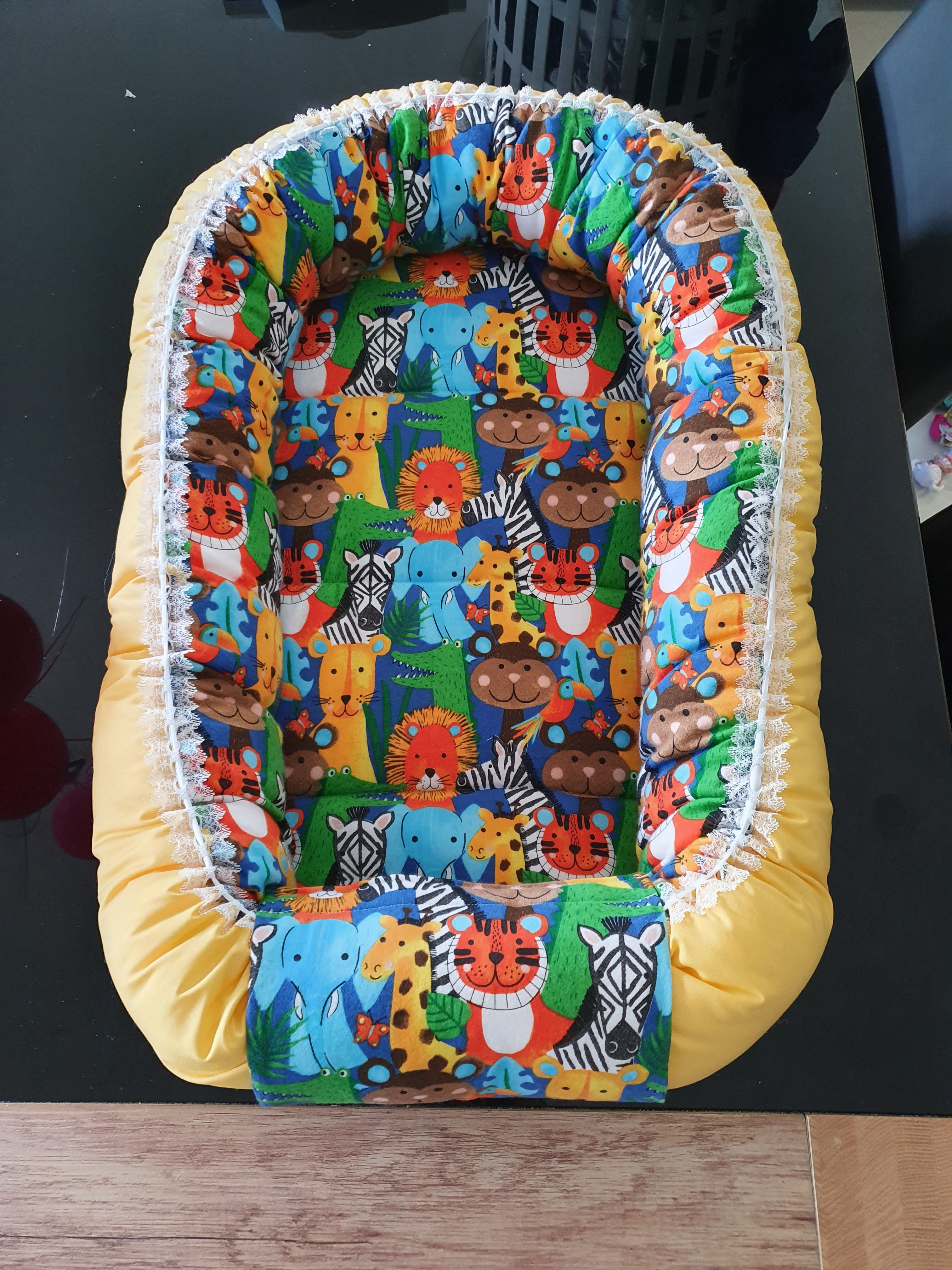 Baby nest bed reversible summer/winter Jungle Animals