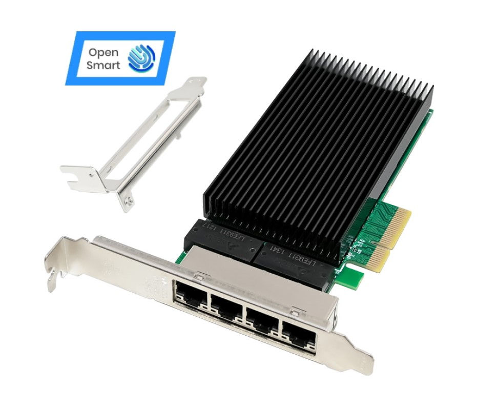 Intel I226-T4 2,5GbE Quad Port PCIe X4 Ethernet Kart - Open Smart OPS7419NT