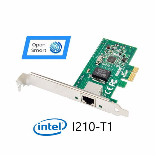 Open Smart 1 Port Intel I210-T1 1GbE PCIe X1 Ethernet Kart
