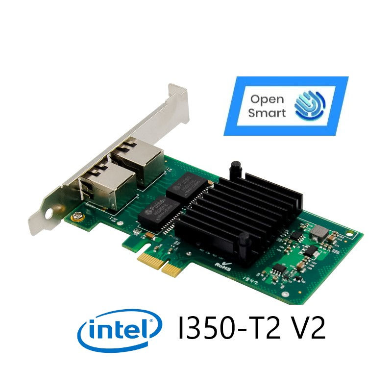 縮圖：Open Smart 2 Port Intel I350-T2  V2 1GbE PCIe X1 Ethernet Kart - OPS7232NT