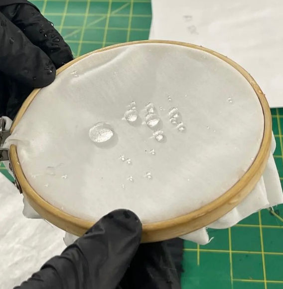 Example of water repellency (DWR) coating for apparel prototypes
