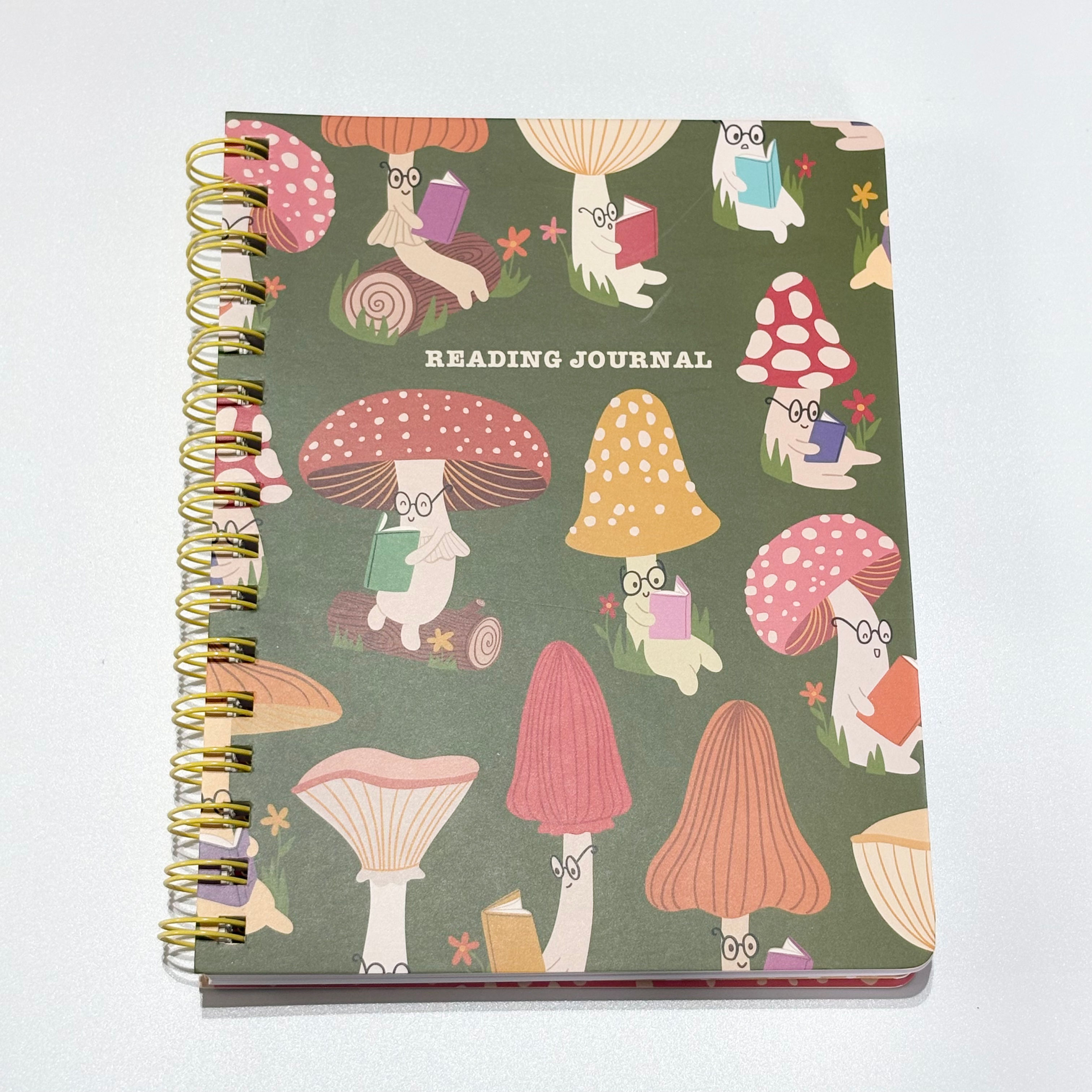 Literary Mushrooms Reading Journal/Spiral Notebook