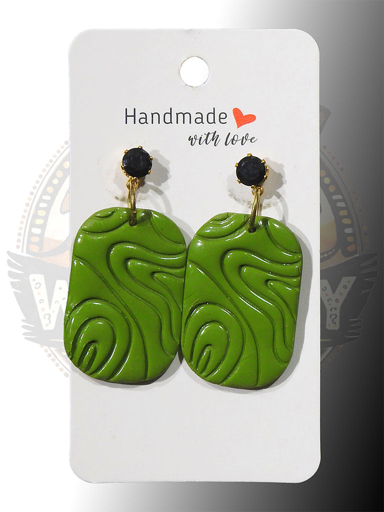 Handmade With Love - Black Studded Green Trails Slate.
