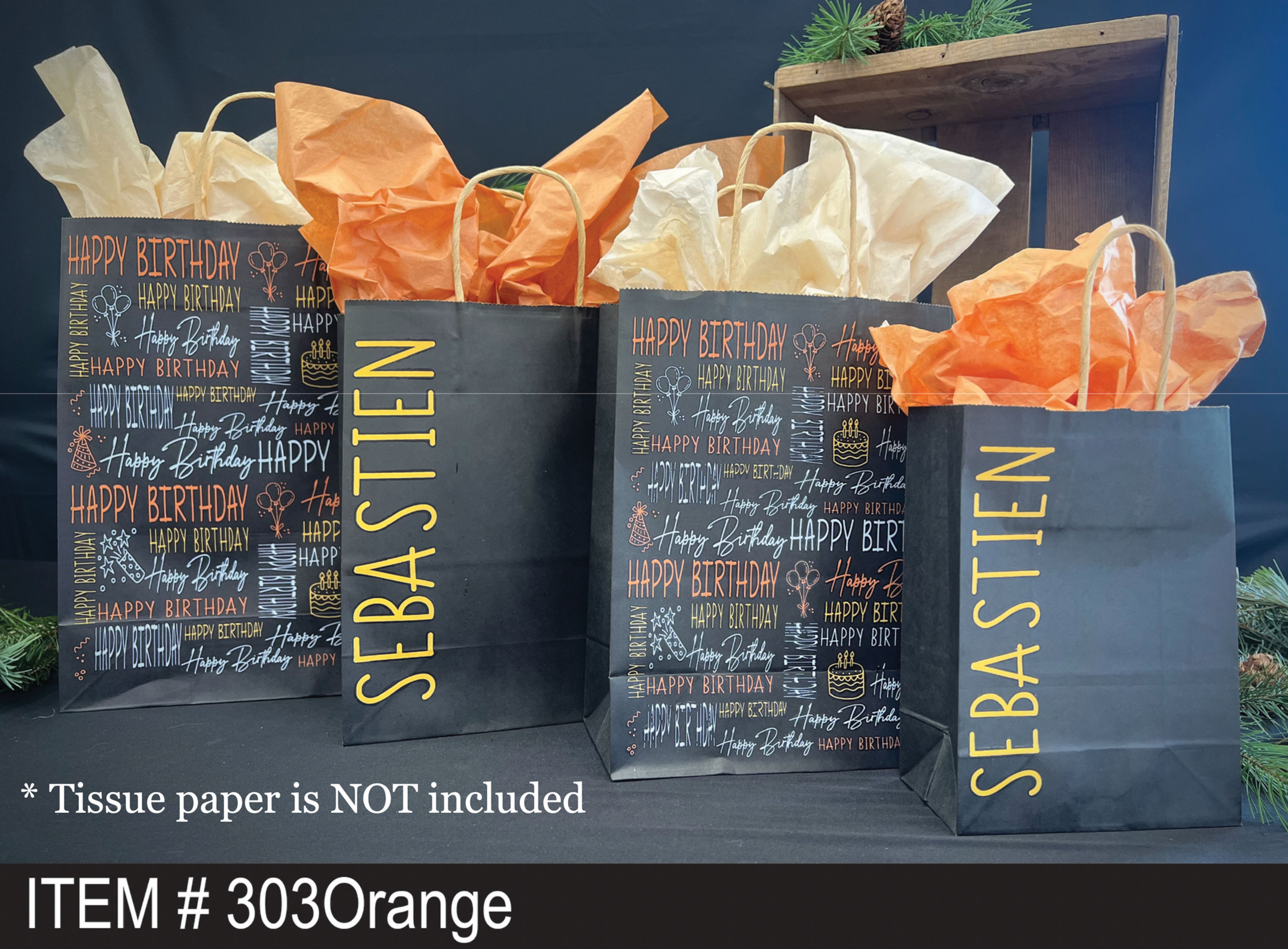 Gift Bags- Birthday Orange