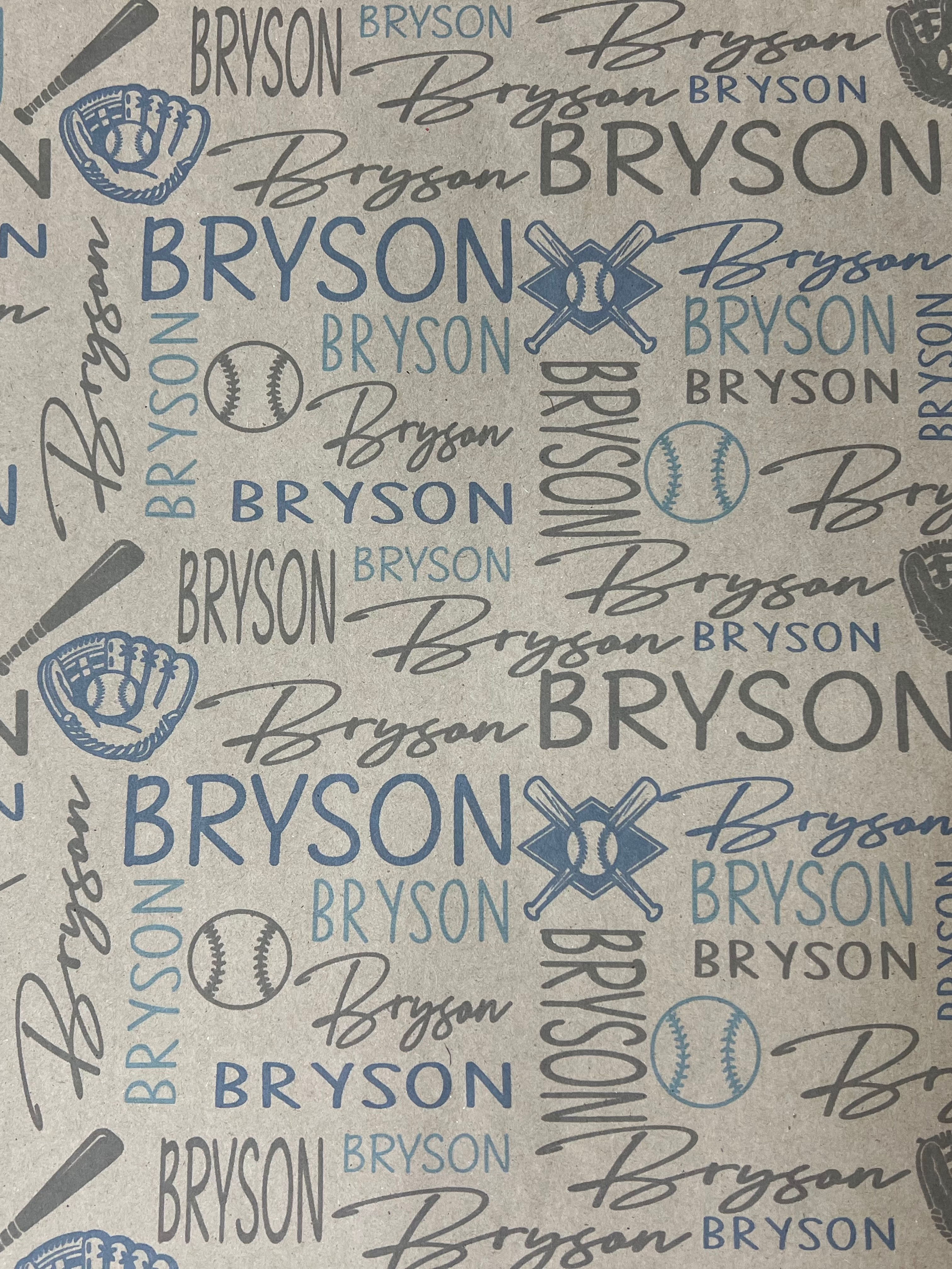 Custom Gift Wrap-Baseball
