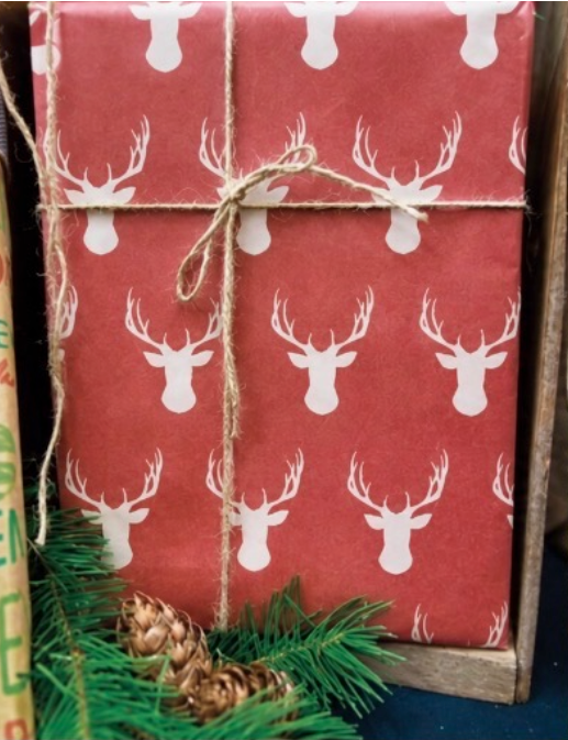 Thumbnail: Wrapping Paper- Red Reindeer