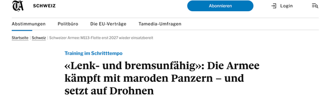 Tamedia-Bericht: "Während die Bodentruppen improvisieren müssen, hat die Armee andere Prioritäten"