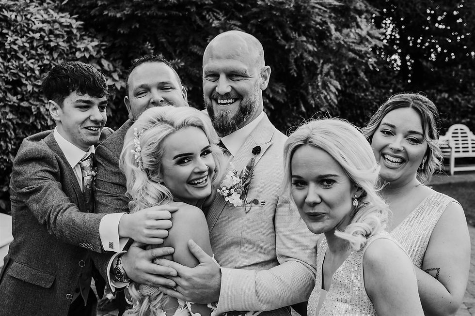 a bridal party at their wedding at Tullyglass House Hotel