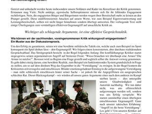 Gedanken zum effektiven Gegenangriff auf unsachliche Kritik an unserer Armee