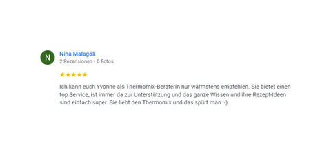 Google Bewertung für Alltagskochen Yvonne Ott