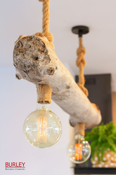 Statement pendant light made from driftwood