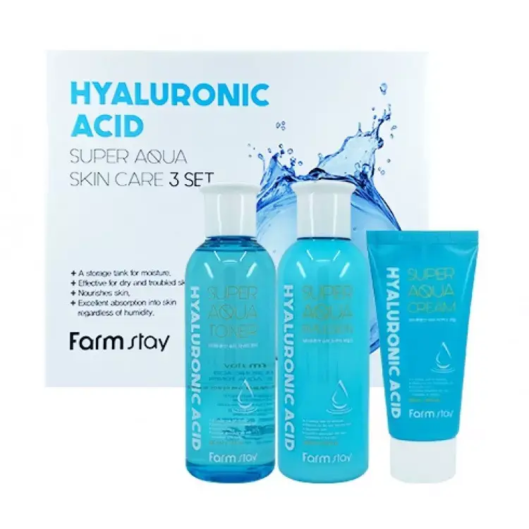 FARMSTAY HYALURONIC ACID SUPER AQUA SKIN CARE 3SET