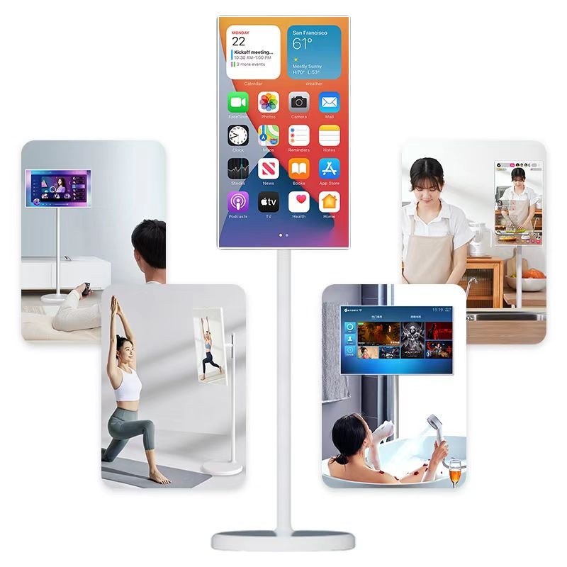 Thumbnail: Smart Tv 32inch Mobile Monitor Portable Tv With Stand Bathroom Wireless Recharge