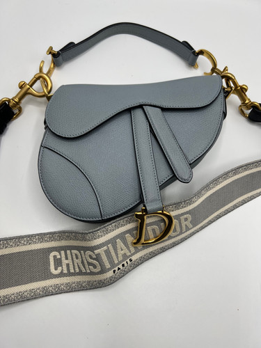 Christian Dior Saddle mini in blue tone | Lustre Boutique LLC