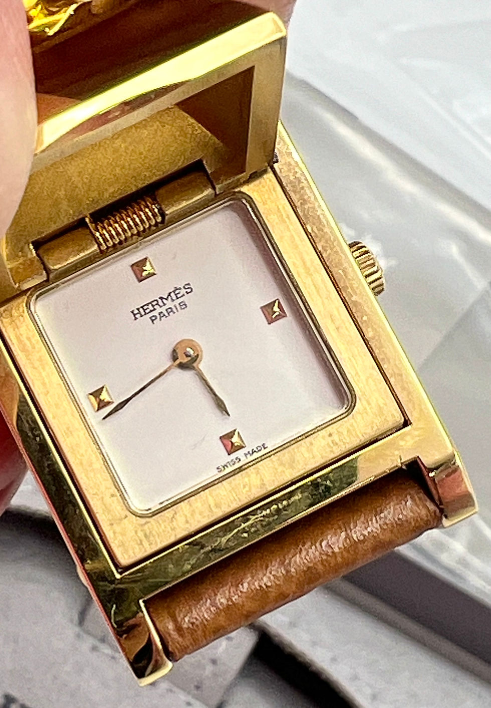 Hermes Medor ladies watch with brown leather
