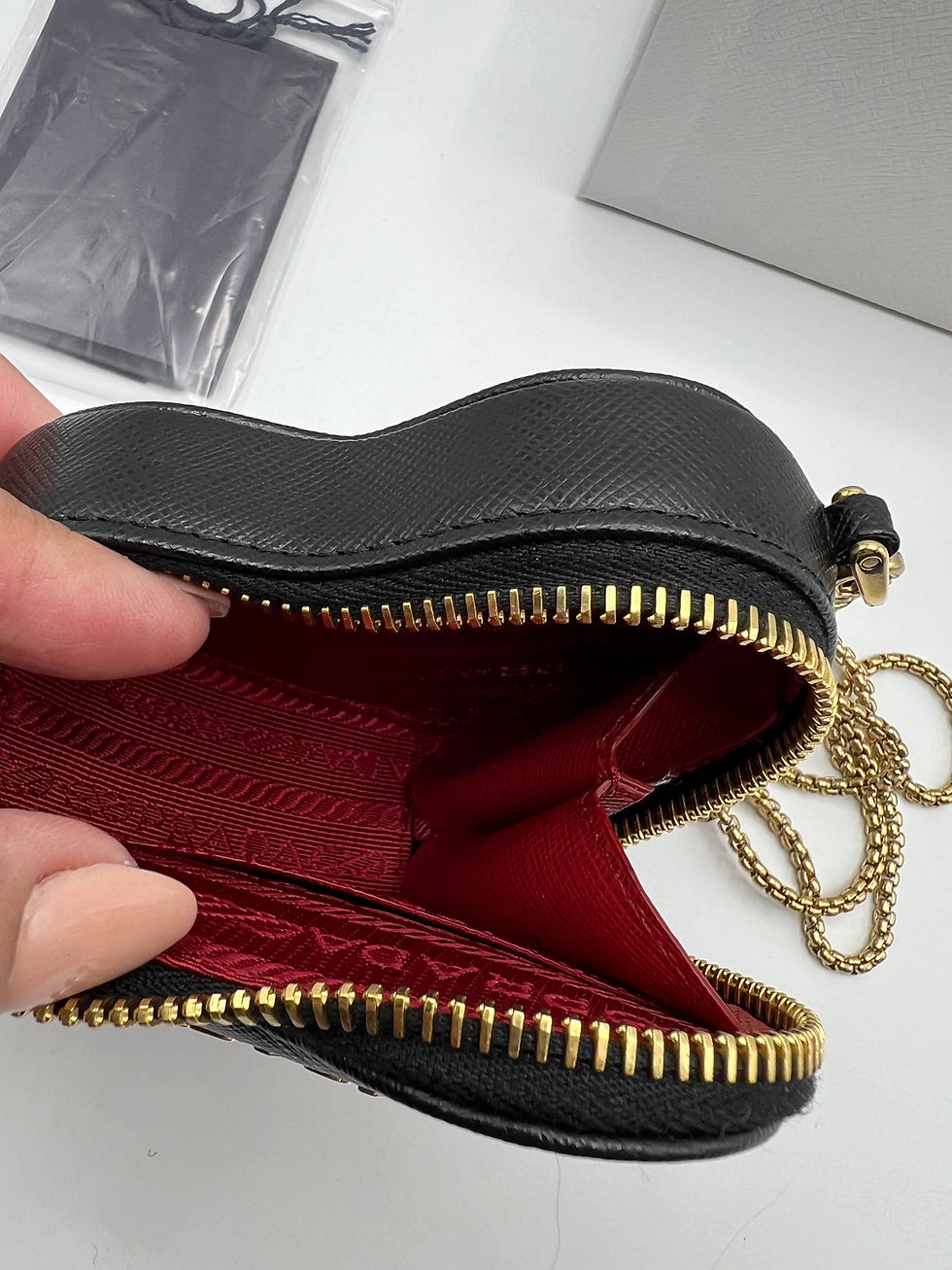 Thumbnail: PRADA heart mini puch/shoulder bag
