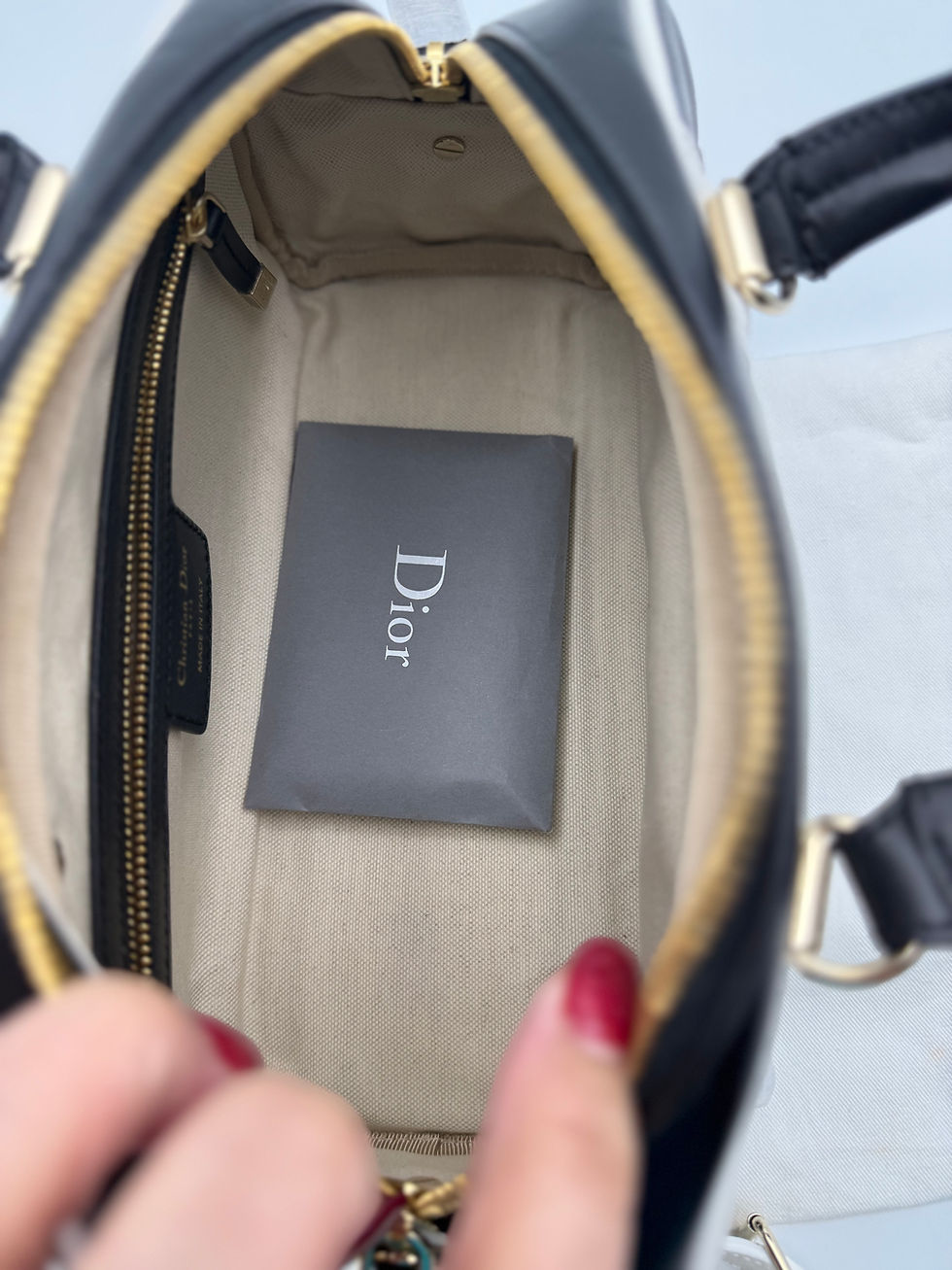 Thumbnail: Christian Dior Small vibe bowling purse with strap