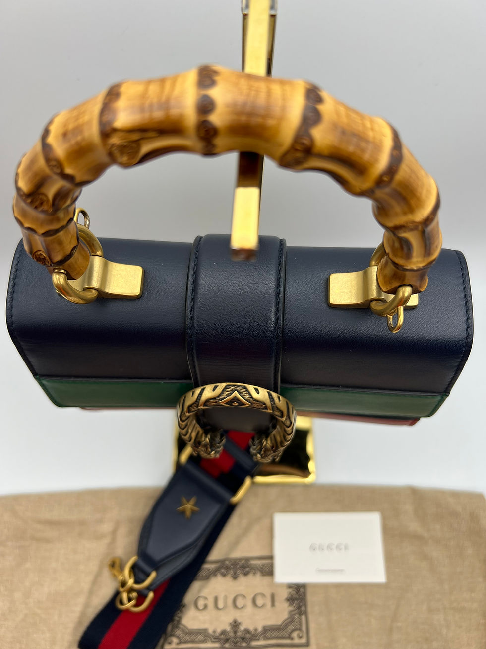Thumbnail: Gucci snake bamboo top handle with guitar strap