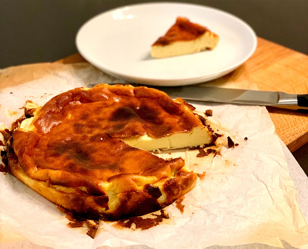 F&W Pairing Basque Cheesecake