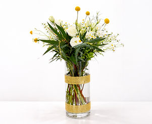 Jarra de Vidro com Flores Naturais